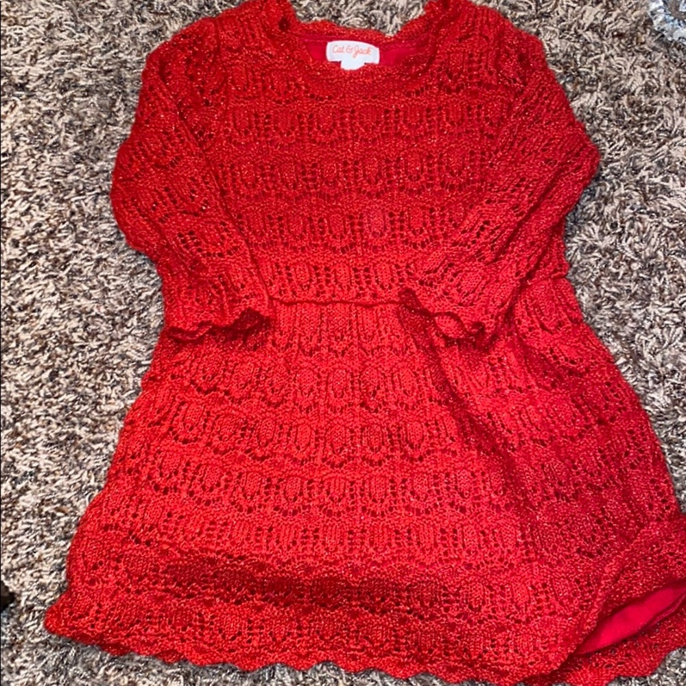 4T Cat and Jack Red Dress With shimmer!